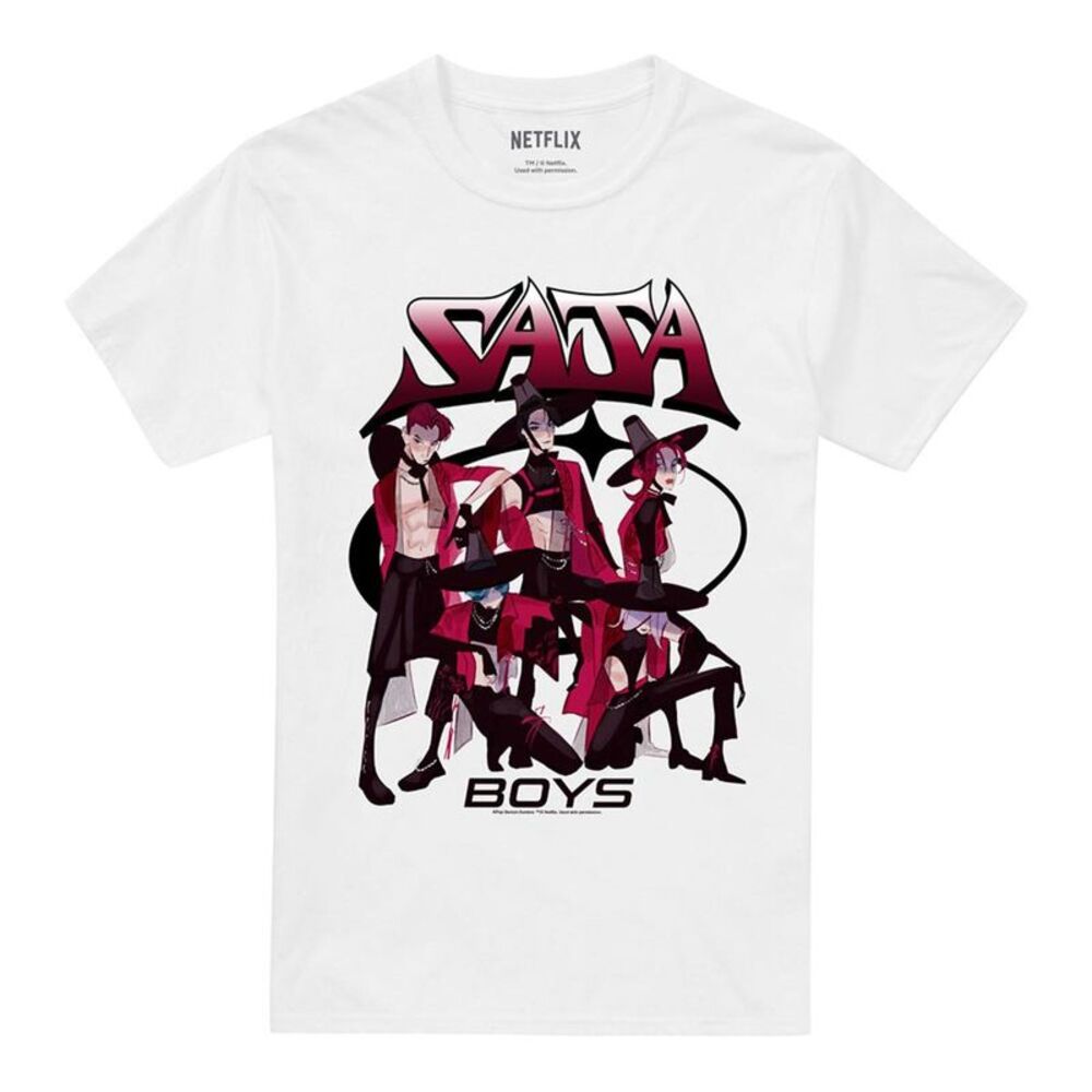K-Pop Demon Hunters Unisex Adult Demon Group Saja Boys T-Shirt / White